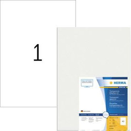Herma 8694 Fólia címkék 297 x 420 mm Fólia, fényes Átlátszó 50 db Véglegesen tapadó Lézernyomtató, S