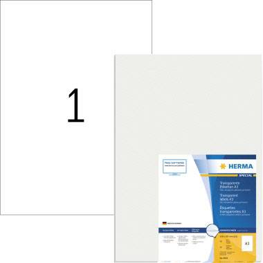 Herma 8694 Fólia címkék 297 x 420 mm Fólia, fényes Átlátszó 50 db Véglegesen tapadó Lézernyomtató, S