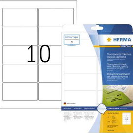 Herma 8018 Fólia címkék 96 x 50.8 mm Fólia, fényes Átlátszó 250 db Véglegesen tapadó Lézernyomtató, 