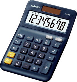 Casio MS-8E Asztali számítógép Napenergiával üzemeltetett Sötétkék Kijelző (számjegy): 8