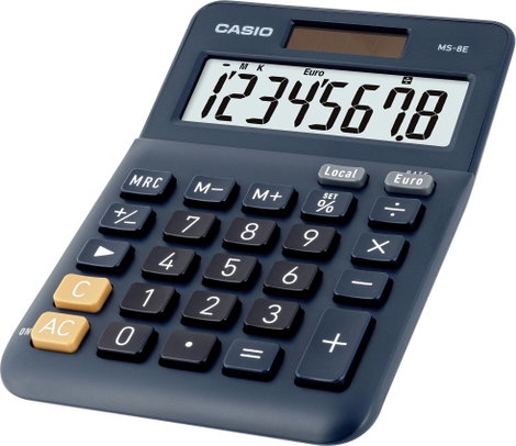 Casio MS-8E Asztali számítógép Napenergiával üzemeltetett Sötétkék Kijelző (számjegy): 8 3. kép