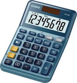 Casio MS-80E Asztali számítógép Napenergiával üzemeltetett Kék Kijelző (számjegy): 8