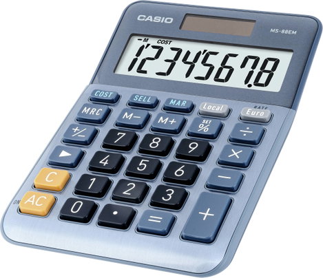 Casio MS-88EM Asztali számítógép Napenergiával üzemeltetett Kék Kijelző (számjegy): 8 5. kép