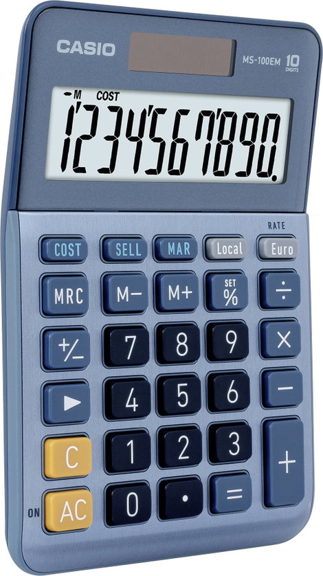 Casio MS-100EM Asztali számítógép Napenergiával üzemeltetett Kék Kijelző (számjegy): 10 6. kép