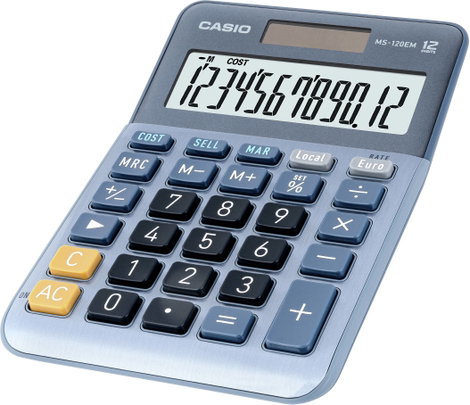 Casio MS-120EM Asztali számítógép Napenergiával üzemeltetett Kék Kijelző (számjegy): 12 5. kép