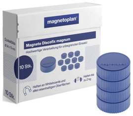Magnetoplan Mágnes Discofix Magnum (Ø x Ma) 34 mm x 13 mm Kerek Sötétkék 10 db 1660014
