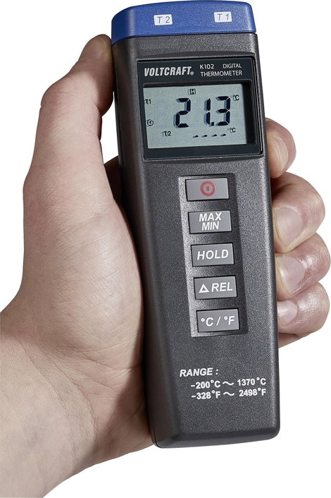 VOLTCRAFT K102 + TP 208 Hőmérséklet mérőműszer Érzékelő típus K 4. kép