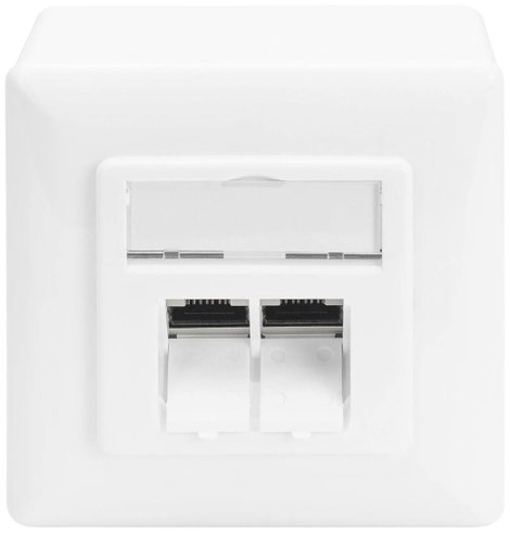 Digitus DN-9006/B5-N Hálózati csatlakozódoboz Falra szerelhető CAT 6 2 port Tiszta fehér 2. kép