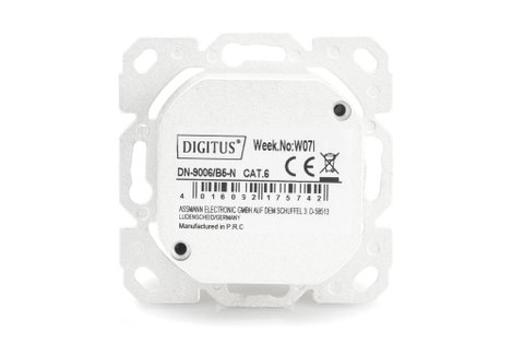 Digitus DN-9006/B5-N Hálózati csatlakozódoboz Falra szerelhető CAT 6 2 port Tiszta fehér 4. kép