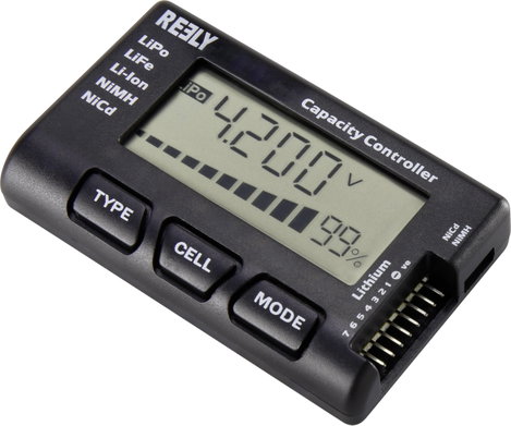 Reely LiPo checker Cellaszámhoz alkalmas: 2 - 7 1 db RE-6546762
