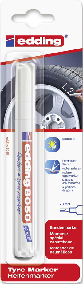 Edding Reifenmarker 8050 4-8050049 Ipari jelölő Fehér 2 mm, 4 mm