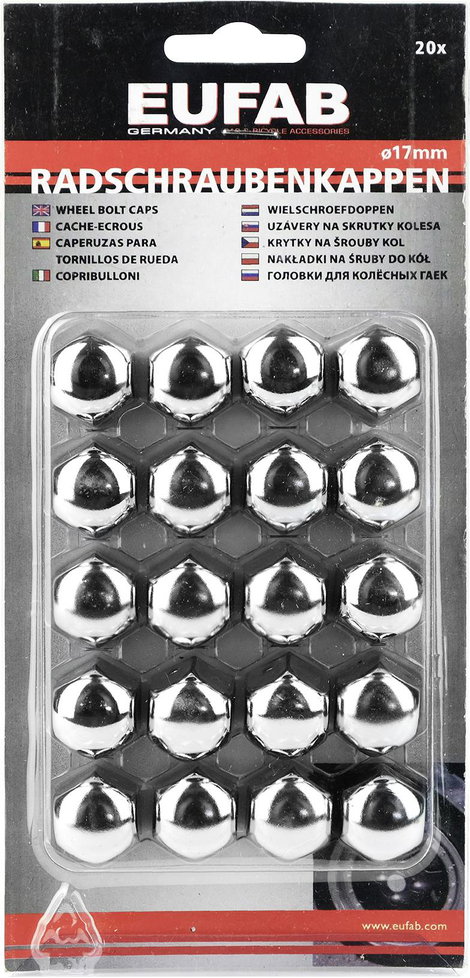 Eufab 15230 Szelepsapka Alkalmas 17 mm Króm Fém 2. kép