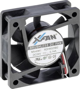 X-Fan RDH6025B2 Axiális ventilátor 24 V/DC 33 m³/óra (H x Sz x Ma) 60 x 60 x 25 mm