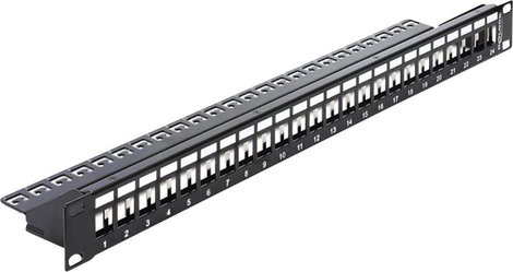 Delock 43277 24 port Hálózati patchpanel 483 mm (19) Szereletlen 1 ME