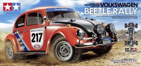 Tamiya 1:10 RC modellautó Elektro Közúti modell VW Beetle Rallye Brushed 4WD építőkészlet MF-01X 4. kép