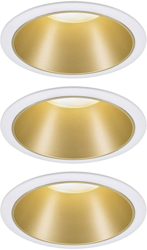 Paulmann 93406 Cole Coin Beépíthető lámpa 3 részes készlet LED 6.50 W Fehér, Arany