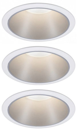 Paulmann 93410 Cole Coin Beépíthető lámpa 3 részes készlet LED 6 W Fehér, Ezüst