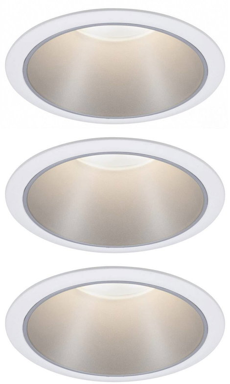 Paulmann 93410 Cole Coin Beépíthető lámpa 3 részes készlet LED 6 W Fehér, Ezüst