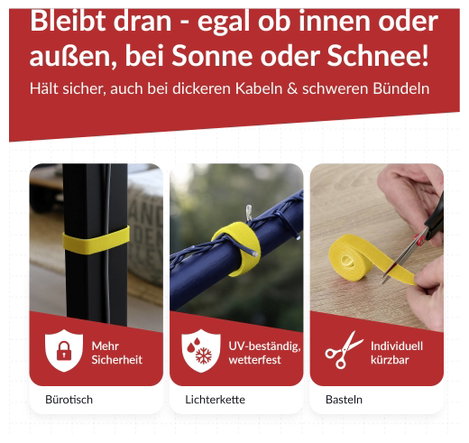 Label the Cable PRO 1240 19 coll Tépőzár Sárga 5. kép