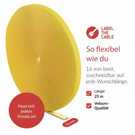 Label the Cable PRO 1240 19 coll Tépőzár Sárga 8. kép