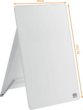 nobo Üveg-üzenőfal Diamond Glass Desktop (Sz x Ma) 216 mm x 297 mm Briliáns fehér Asztali tartóállvá