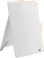 nobo Üveg-üzenőfal Diamond Glass Desktop (Sz x Ma) 216 mm x 297 mm Briliáns fehér Asztali tartóállvá bélyegkép
