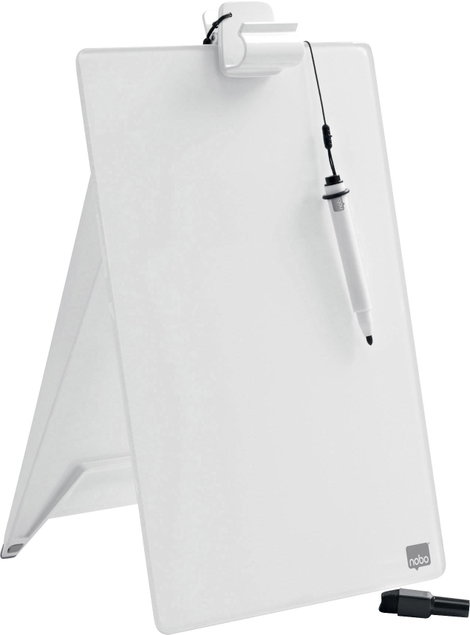 nobo Üveg-üzenőfal Diamond Glass Desktop (Sz x Ma) 216 mm x 297 mm Briliáns fehér Asztali tartóállvá 4. kép