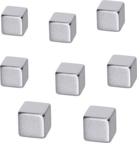 BE! Board Neodym mágnes B3101 (Sz x Ma x Mé) 10 x 10 x 10 mm Kocka Ezüst 8 db B3101