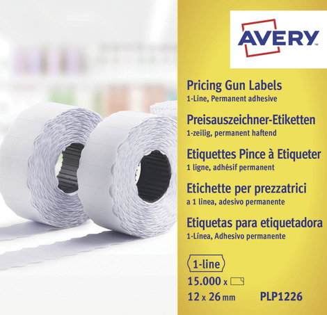 Avery-Zweckform Ár etikett PLP1226 Véglegesen tapadó Etikett szélesség: 26 mm Etikett magasság: 12 m