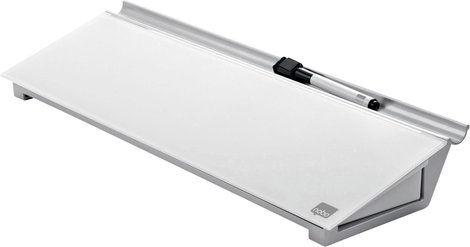 nobo Üveg-üzenőfal Diamond Glass Memo Desktop (Sz x Ma) 458 mm x 60 mm Briliáns fehér Lerakóval, Táb 2. kép