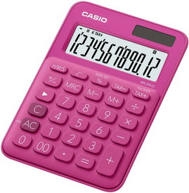 Casio MS-20UC Asztali számítógép Napenergiával üzemeltetett, Elemekről üzemeltetett Piros Kijelző (s