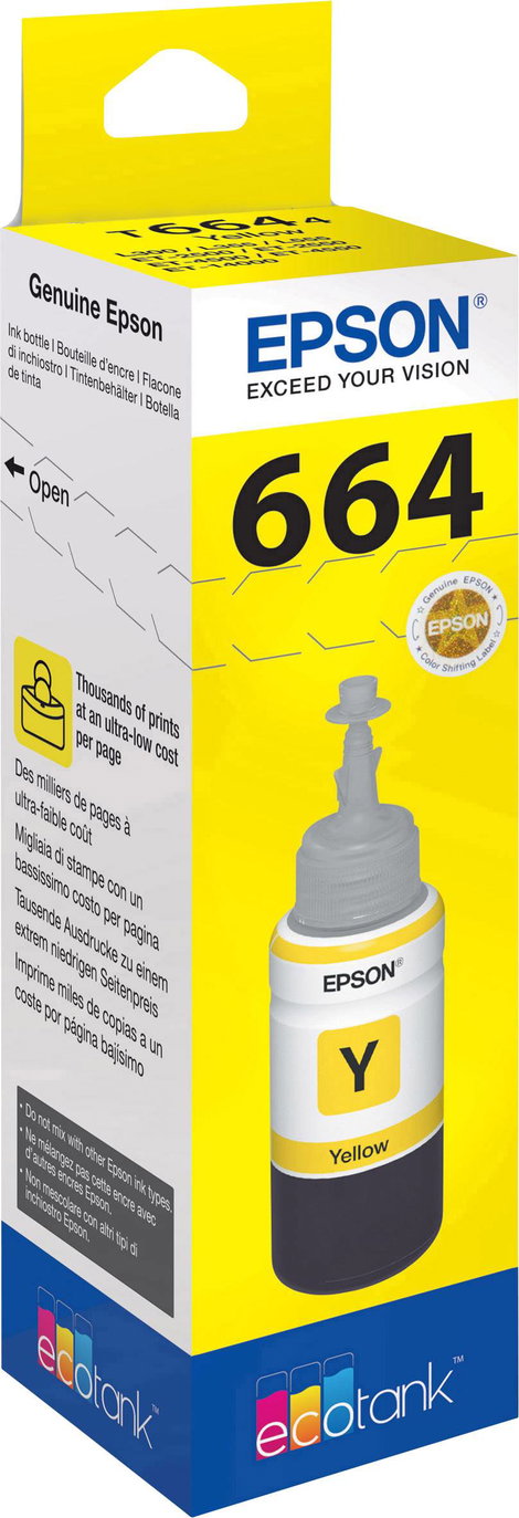 Epson Utántöltő tinta T6644, 664 Eredeti Sárga C13T66444010
