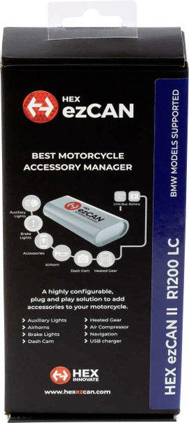 HEX ezCAN für BMW R1200 LC 1250 LC ezCAN 4 csatornás tartozék menedzser 76 mm x 30 mm x 16 mm microU