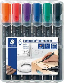 Staedtler Lumocolor 352 WP6 Permanent marker Különböző színek (színválasztás nem lehetséges) Vízálló