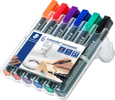 Staedtler Lumocolor 352 WP6 Permanent marker Különböző színek (színválasztás nem lehetséges) Vízálló 4. kép