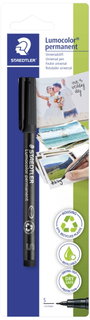 Staedtler Lumocolor 313-9 BK-1 Permanent marker Fekete Vízálló: Igen bélyegkép