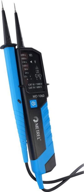 Metrel MD 1060 Kétpólusú feszültségvizsgáló CAT III 1000 V, CAT IV 600 V LED, Akusztikus