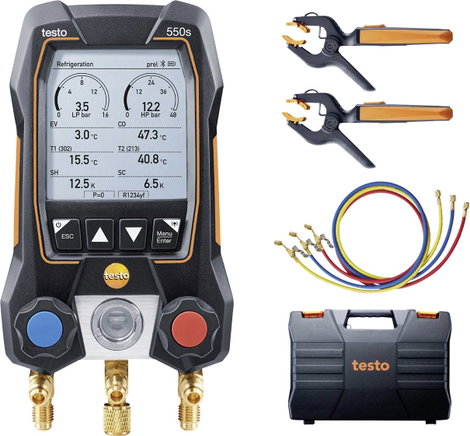 Hűtőközeg mérőkészülék készlet, testo 550 Smart Set