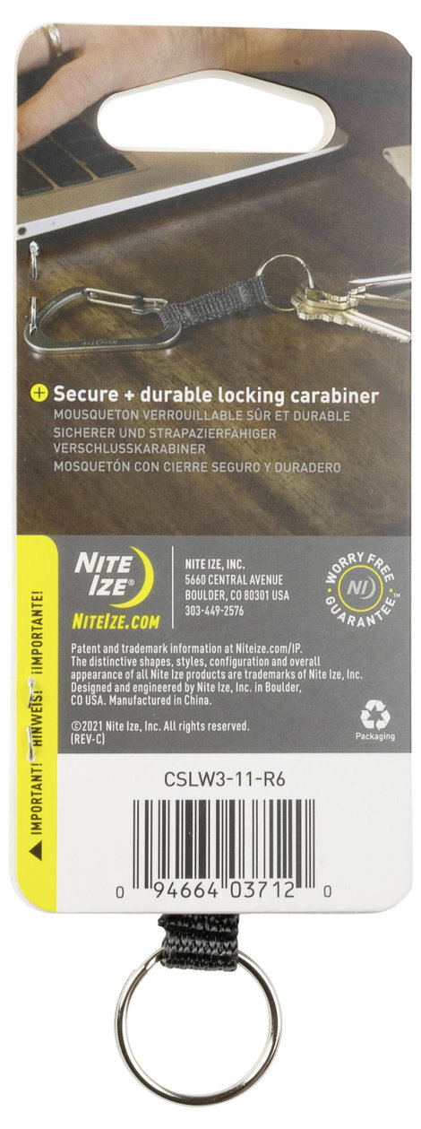 NITE Ize Kulcstartó karabiner CSLW3-11-R6 Gr. 3 Ezüst 1 db 4. kép