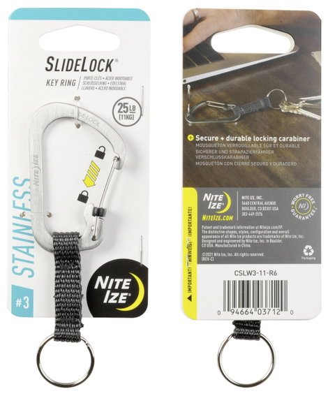 NITE Ize Kulcstartó karabiner CSLW3-11-R6 Gr. 3 Ezüst 1 db 5. kép