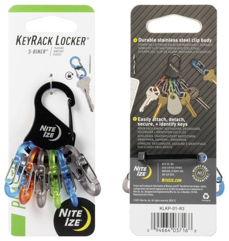 NITE Ize Kulcstartó karabiner KLKP-01-R3 Nite Ize Fekete, Türkiz, Narancs, Szürke, Zöld 1 db 10. kép