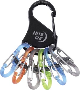 NITE Ize Kulcstartó karabiner KLKP-01-R3 Nite Ize Fekete, Türkiz, Narancs, Szürke, Zöld 1 db