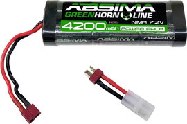 Absima Akkucsomag, NiMH 7.2 V 4200 mAh Cellaszám: 6 Keménydoboz T-hüvely, Tamiya hüvely