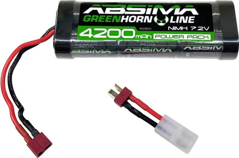 Absima Akkucsomag, NiMH 7.2 V 4200 mAh Cellaszám: 6 Keménydoboz T-hüvely, Tamiya hüvely