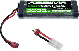 Absima Akkucsomag, NiMH 7.2 V 3000 mAh Cellaszám: 6 Keménydoboz T-hüvely, Tamiya hüvely