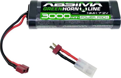 Absima Akkucsomag, NiMH 7.2 V 3000 mAh Cellaszám: 6 Keménydoboz T-hüvely, Tamiya hüvely