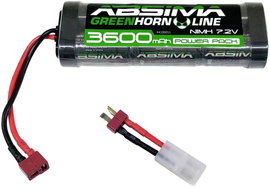 Absima Akkucsomag, NiMH 7.2 V 3600 mAh Cellaszám: 6 Keménydoboz T-hüvely, Tamiya hüvely