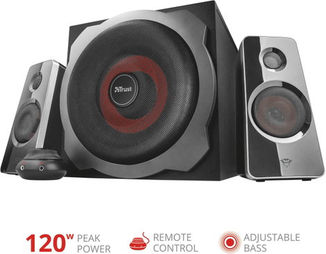 Trust GTX38 Ultimate Bass 2.1 Számítógép hangszóró Vezetékes 60 W Fekete 3. kép