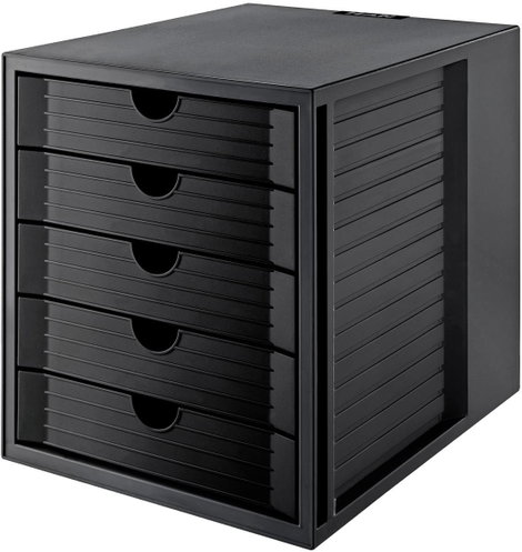 Fiókos irattároló DIN A4, DIN C4, 5 fiókok, fekete, HAN SYSTEMBOX KARMA 14508-13