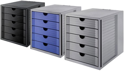 Fiókos irattároló DIN A4, DIN C4, 5 fiókok, fekete, HAN SYSTEMBOX KARMA 14508-13 2. kép